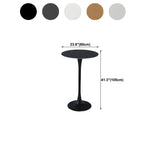 Minimalist White Round Metal Small Cocktail Bar Table #size