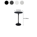 Minimalist White Round Metal Small Cocktail Bar Table Image - 16