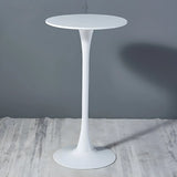 Minimalist White Round Metal Small Cocktail Bar Table Image - 5