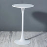 Minimalist White Round Metal Small Cocktail Bar Table Image - 5