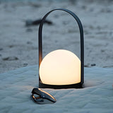 Minimalist White Semi-Globe Portable Glass Table Lamp Image - 1