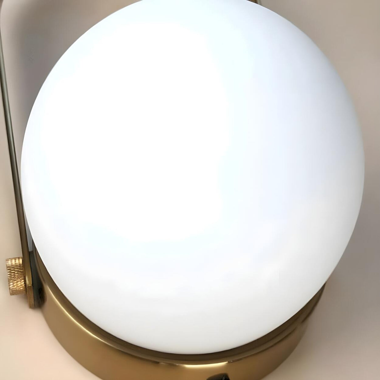 Minimalist White Semi-Globe Portable Glass Table Lamp Image - 10