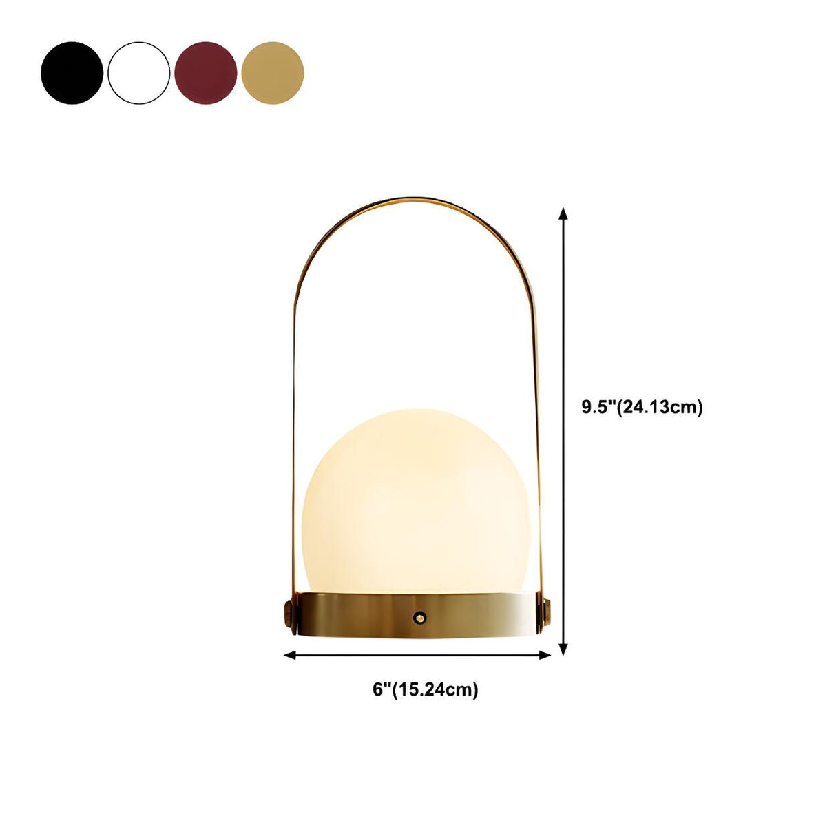 Minimalist White Semi-Globe Portable Glass Table Lamp 