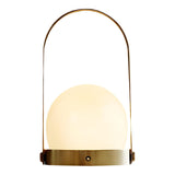 Minimalist White Semi-Globe Portable Glass Table Lamp Image - 9