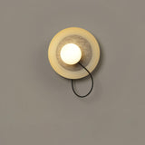 Minimalist White Shade Round Metal LED Wall Sconce Image - 11