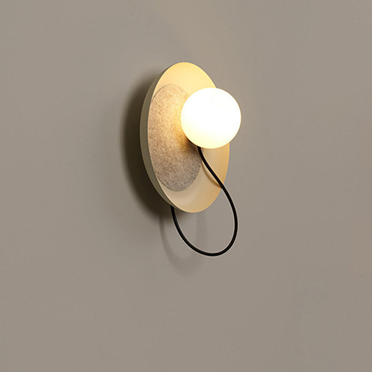 Minimalist White Shade Round Metal LED Wall Sconce Image - 12