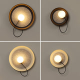 Minimalist White Shade Round Metal LED Wall Sconce Image - 14