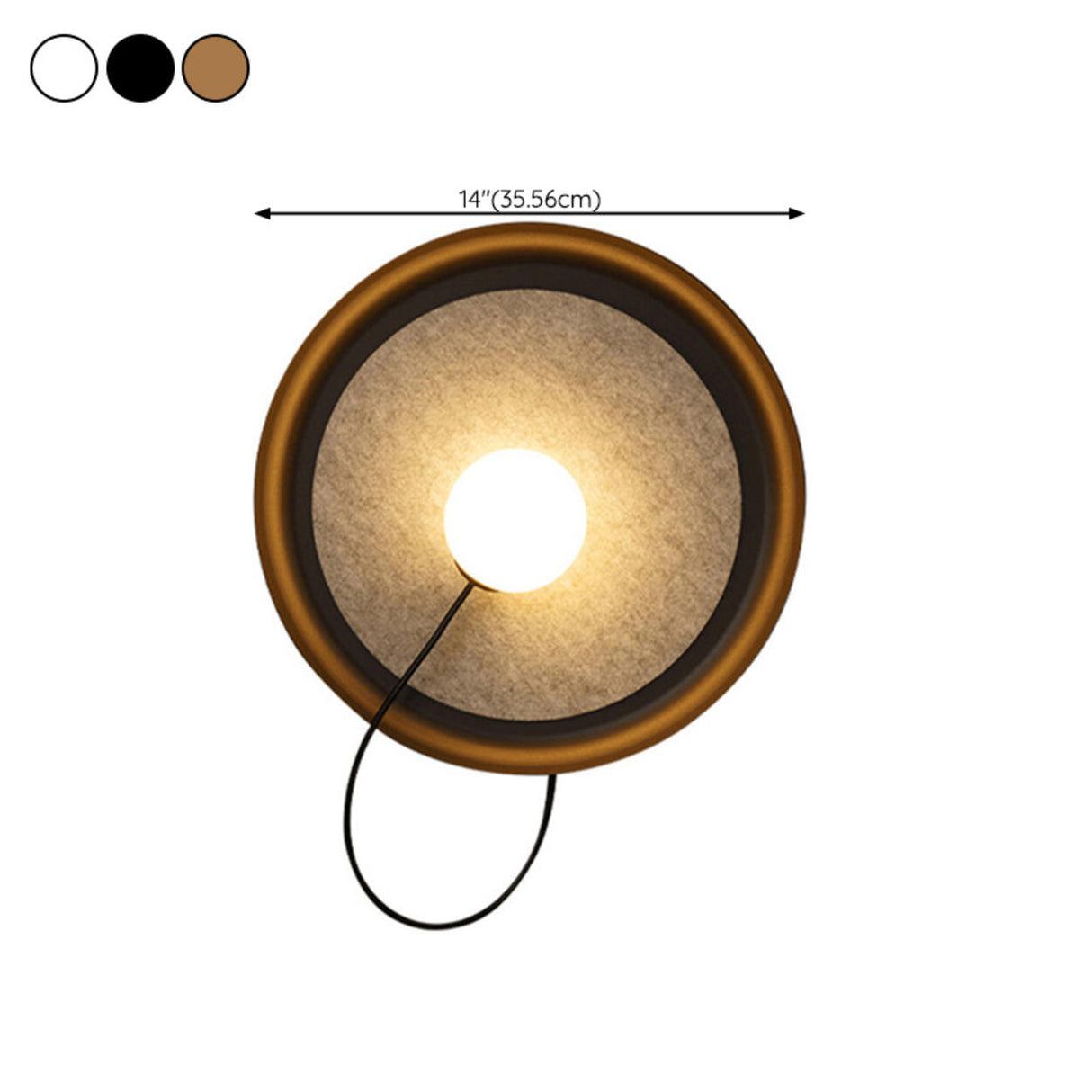 Minimalist White Shade Round Metal LED Wall Sconce 