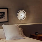 Minimalist White Shade Round Metal LED Wall Sconce Image - 4