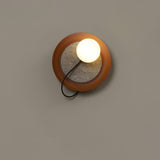 Minimalist White Shade Round Metal LED Wall Sconce Image - 5