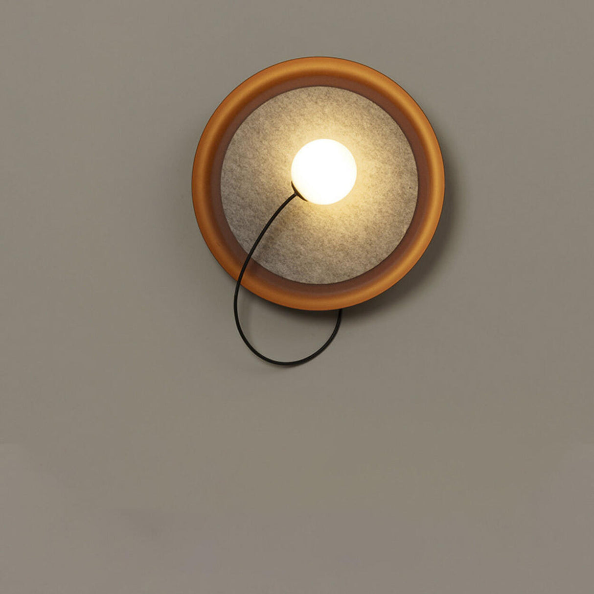 Minimalist White Shade Round Metal LED Wall Sconce Image - 7