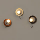 Minimalist White Shade Round Metal LED Wall Sconce Image - 8