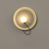 Minimalist White Shade Round Metal LED Wall Sconce Image - 9