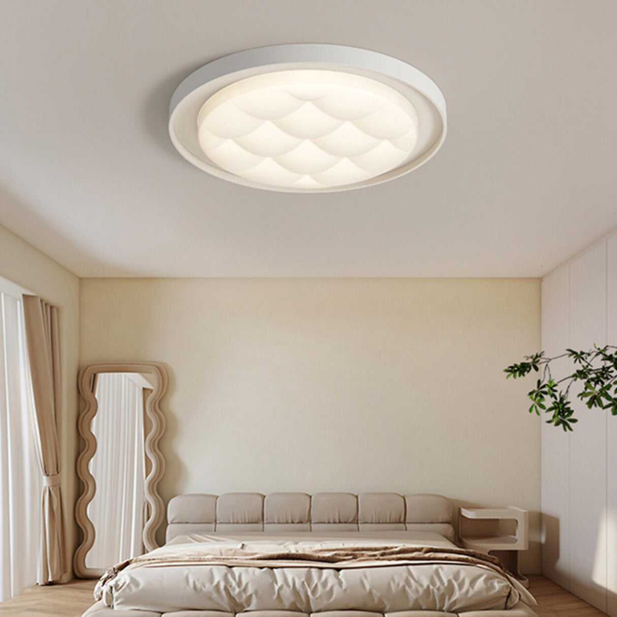 Minimalist White Square LED Flush Mount Ceiling Light Image - 11