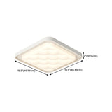 Minimalist White Square LED Flush Mount Ceiling Light #size