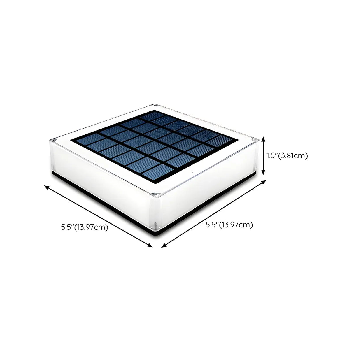 Minimalist White Square Solar Outdoor LED Post Lamp 