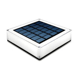 Minimalist White Square Solar Outdoor LED Post Lamp Image - 5