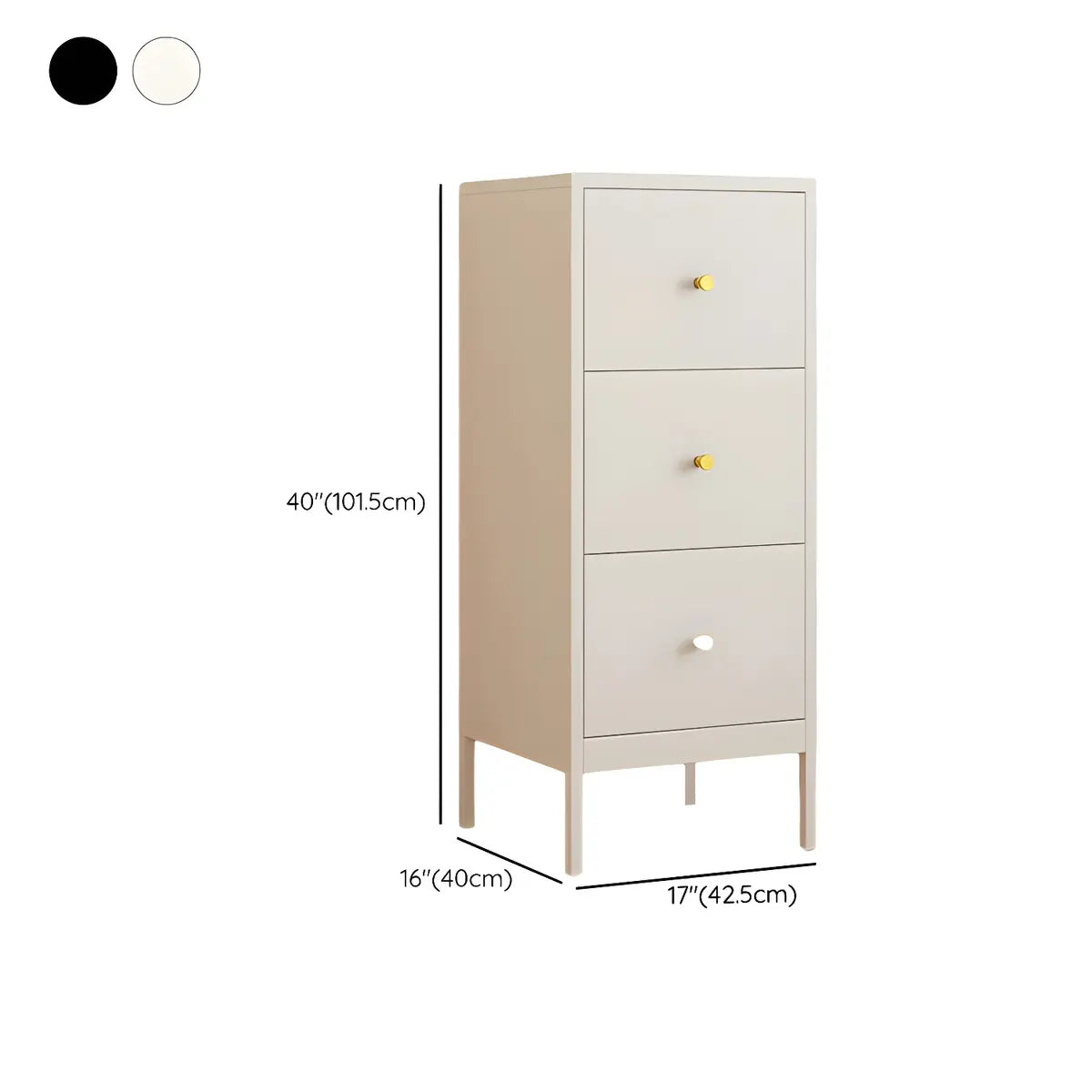 Minimalist White Steel Storage Vertical Drawers Dressers 