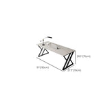 Minimalist White Stone Rectangle Metal Sled Gaming Desk Image - 11