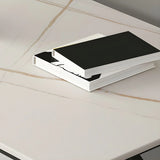 Minimalist White Stone Rectangle Metal Sled Gaming Desk Image - 6