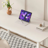 Minimalist White Stone Rectangular Computer Desk Image - 11