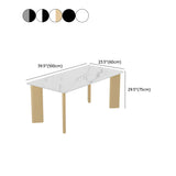 Minimalist White Stone Rectangular Computer Desk #size