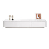 Minimalist White Wooden Long TV Stand with Drawers Image - 6