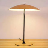 Minimalist Wide Umbrella Shade Metal Bedroom Table Lamp Image - 11