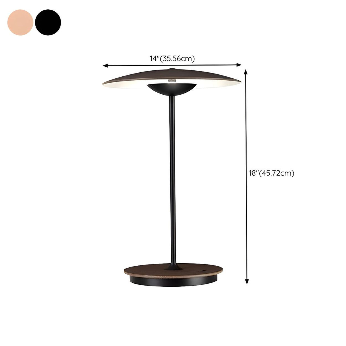 Minimalist Wide Umbrella Shade Metal Bedroom Table Lamp 