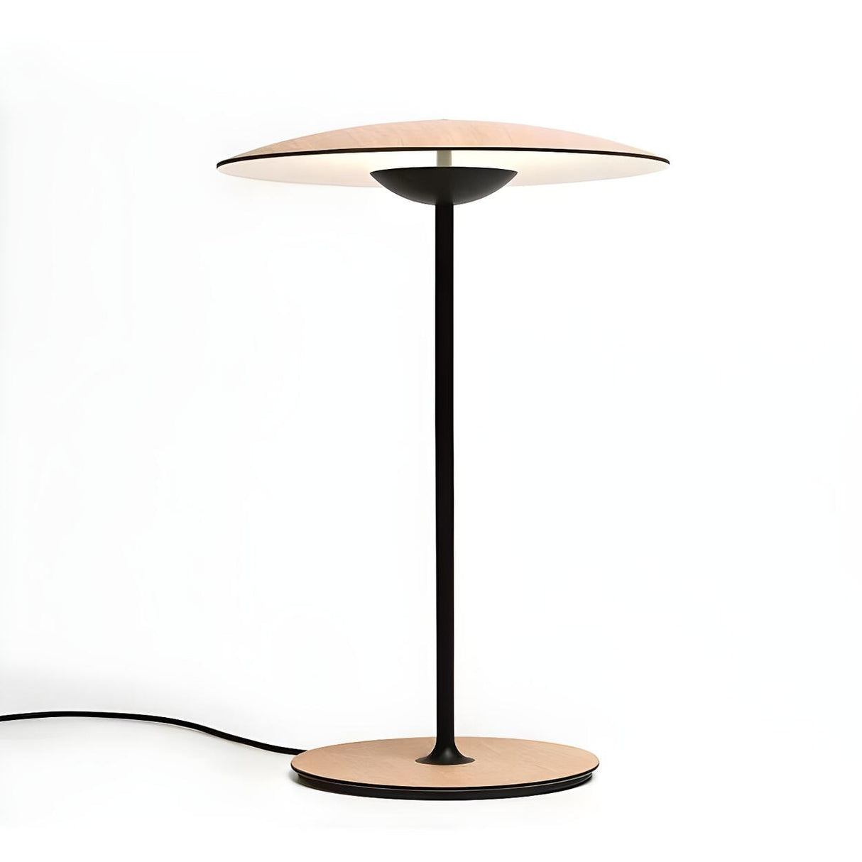 Minimalist Wide Umbrella Shade Metal Bedroom Table Lamp Image - 7