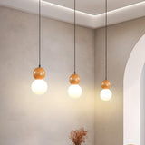 Minimalist Wood Globe Sphere Pendant Light Flexible Length Image - 4