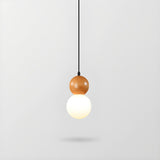 Minimalist Wood Globe Sphere Pendant Light Flexible Length Image - 7