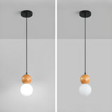 Minimalist Wood Globe Sphere Pendant Light Flexible Length Image - 9