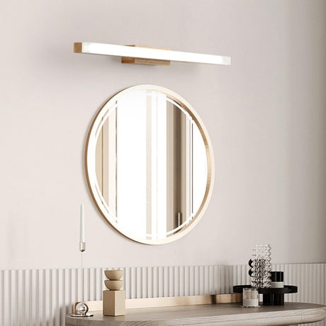 Minimalist Wood Rectangular Bathroom Vanity Light Image - 1