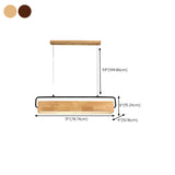 Minimalist Wood Rectangular Dining Room Pendant Light #size