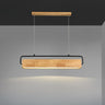 Minimalist Wood Rectangular Dining Room Pendant Light Image - 7