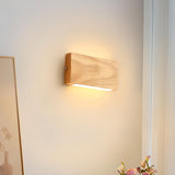 Minimalist Wood Square Up Down LED Wall Sconce Image - 1