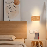 Minimalist Wood Square Up Down LED Wall Sconce Image - 6