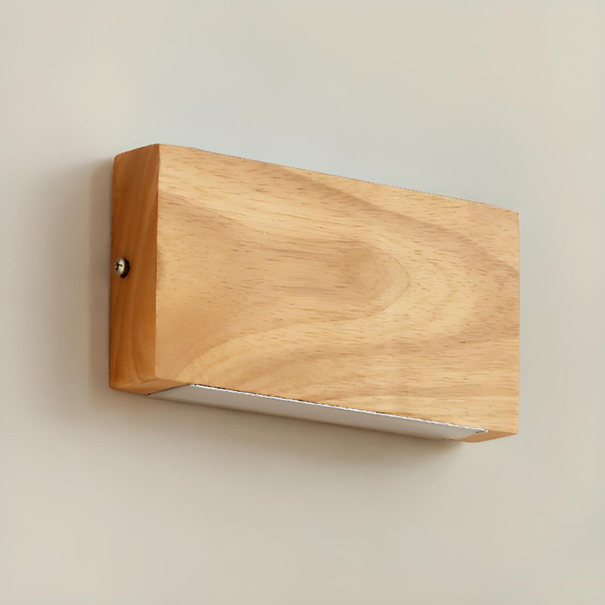 Minimalist Wood Square Up Down LED Wall Sconce Image - 7