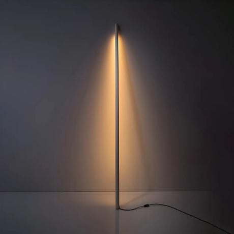 Minimalist Wooden and Acrylic Linear LED Floor Light Image - 2