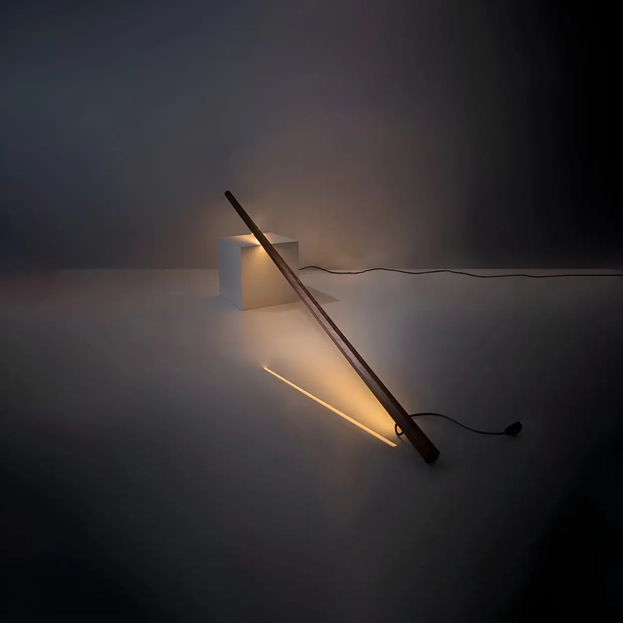 Minimalist Wooden and Acrylic Linear LED Floor Light Image - 6