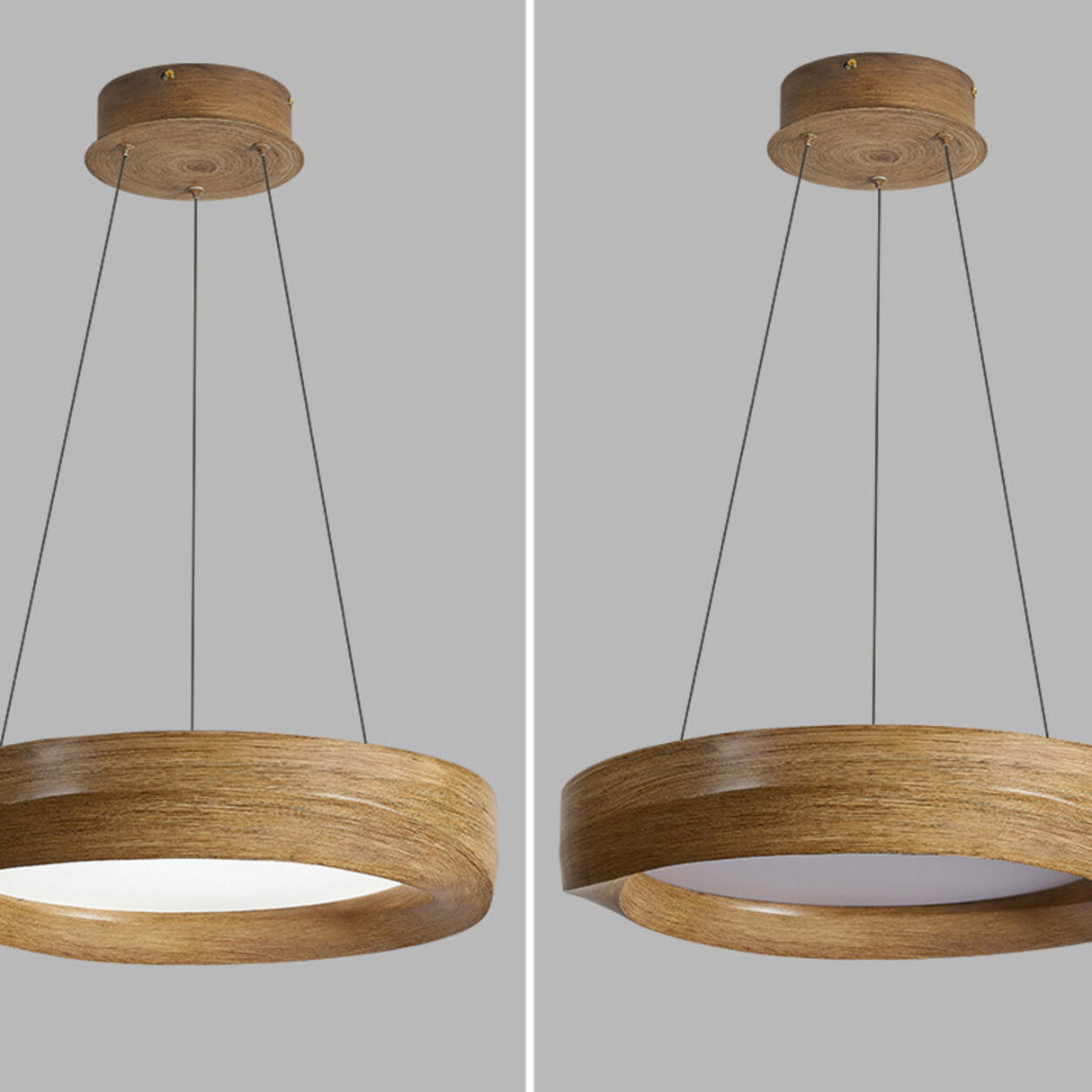 Minimalist Wooden Circular Pendant Chandelier Image - 10