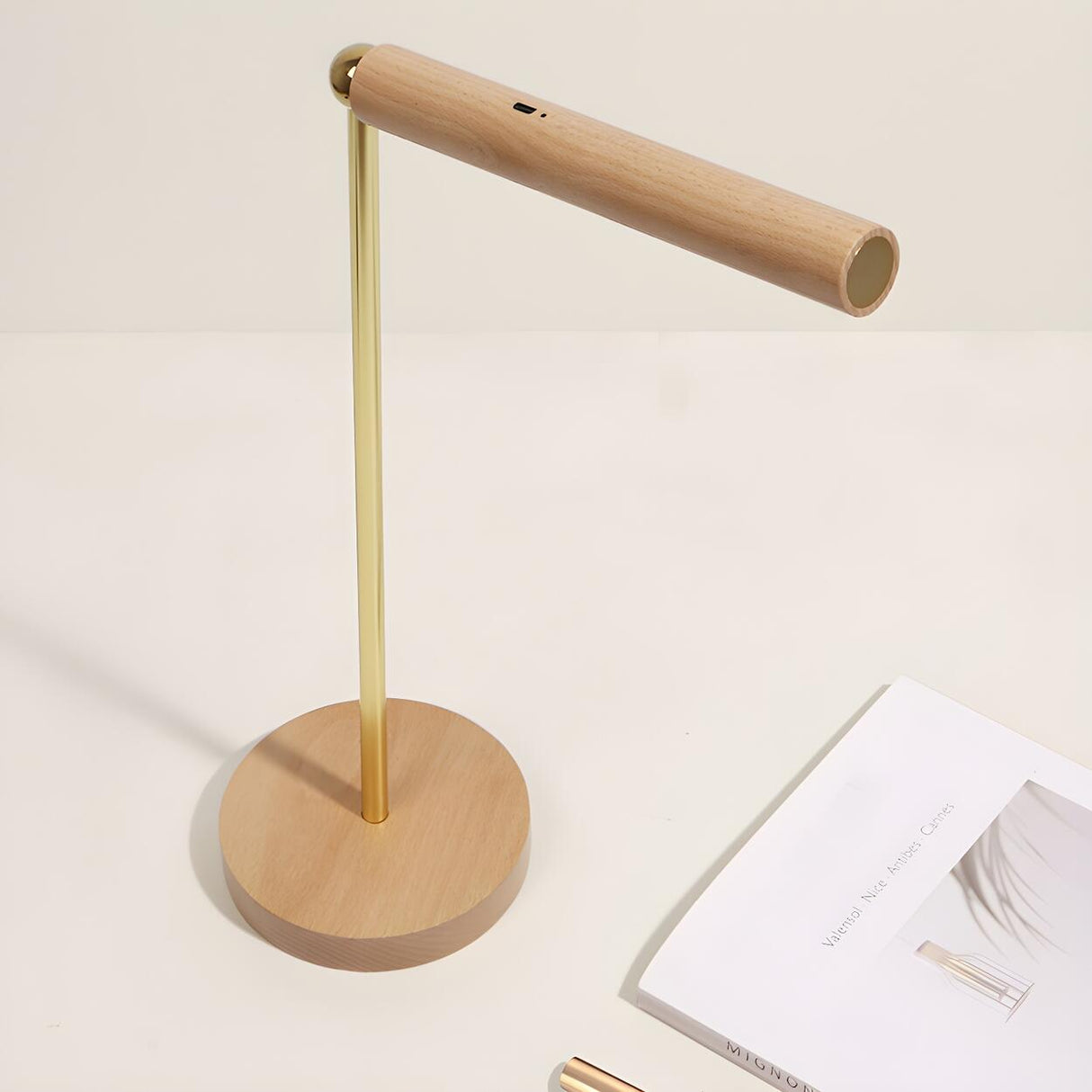 Minimalist Wooden Linear Adjustable LED Table Lamp Image - 12