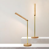 Minimalist Wooden Linear Adjustable LED Table Lamp Image - 13