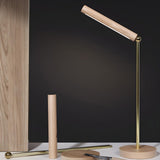 Minimalist Wooden Linear Adjustable LED Table Lamp Image - 2