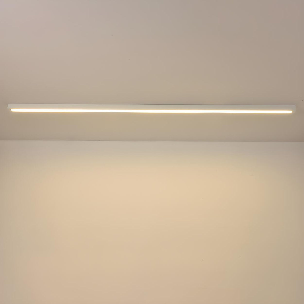 Minimalist Wooden Linear LED Flush Mount Ceiling Light Image - 6