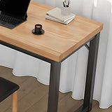 Minimalist Wooden Rectangle Sled Double Writing Desk Image - 15