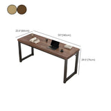 Minimalist Wooden Rectangle Sled Double Writing Desk Image - 18