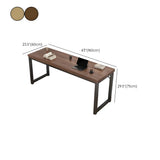 Minimalist Wooden Rectangle Sled Double Writing Desk Image - 19