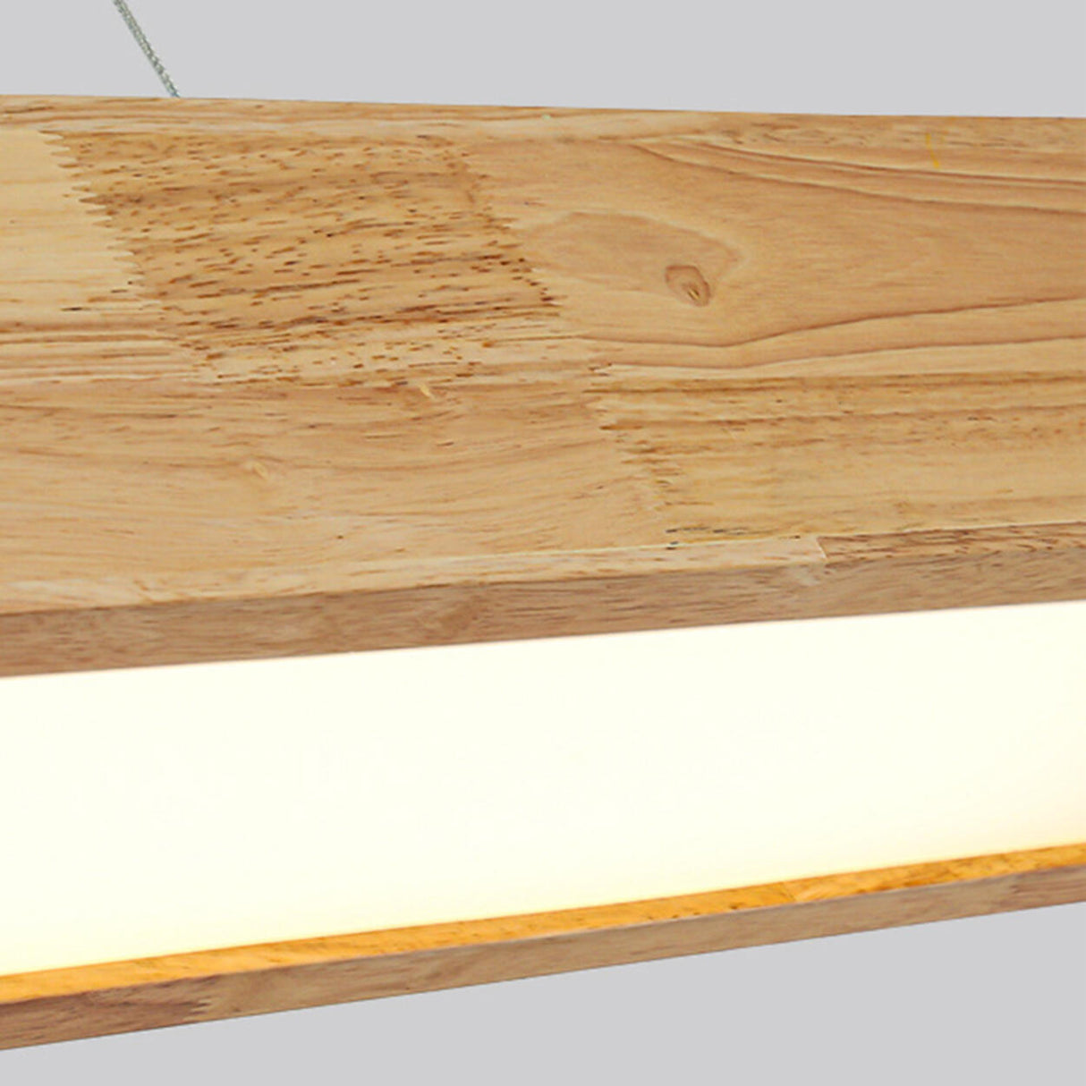 Minimalist Wooden Rectangular Island Pendant Light Image - 13